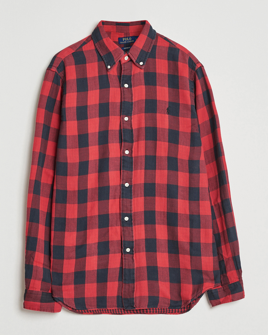 Herr | Skjortor | Polo Ralph Lauren | Custom Fit Double Faced Checked Shirt Red/Black