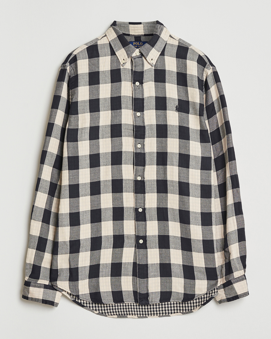Herr | Skjortor | Polo Ralph Lauren | Custom Fit Double Faced Checked Shirt Cream/Black