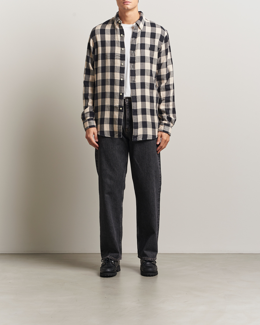 Herr | Skjortor | Polo Ralph Lauren | Custom Fit Double Faced Checked Shirt Cream/Black