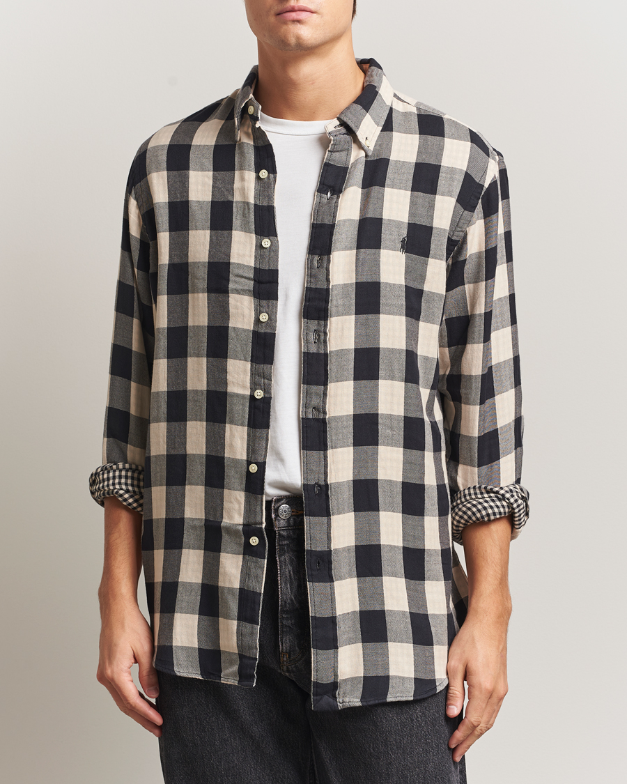 Herr | Skjortor | Polo Ralph Lauren | Custom Fit Double Faced Checked Shirt Cream/Black