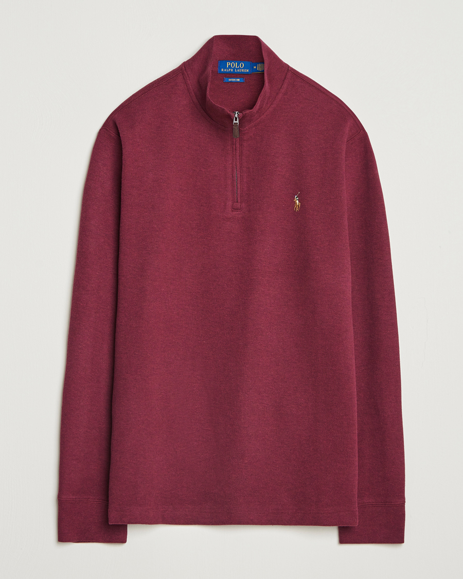Herr | Tröjor | Polo Ralph Lauren | Double Knit Jaquard Half Zip Sweater Wine Heather