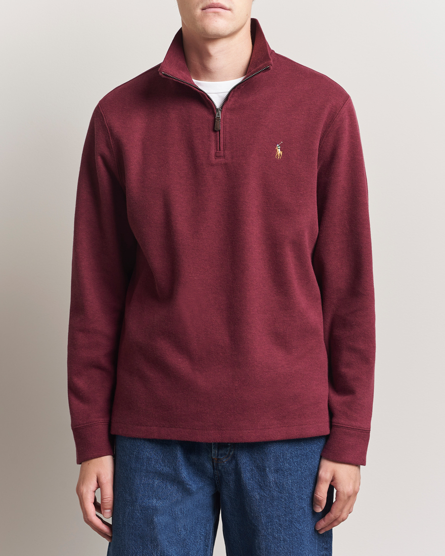Herr | Tröjor | Polo Ralph Lauren | Double Knit Jaquard Half Zip Sweater Wine Heather