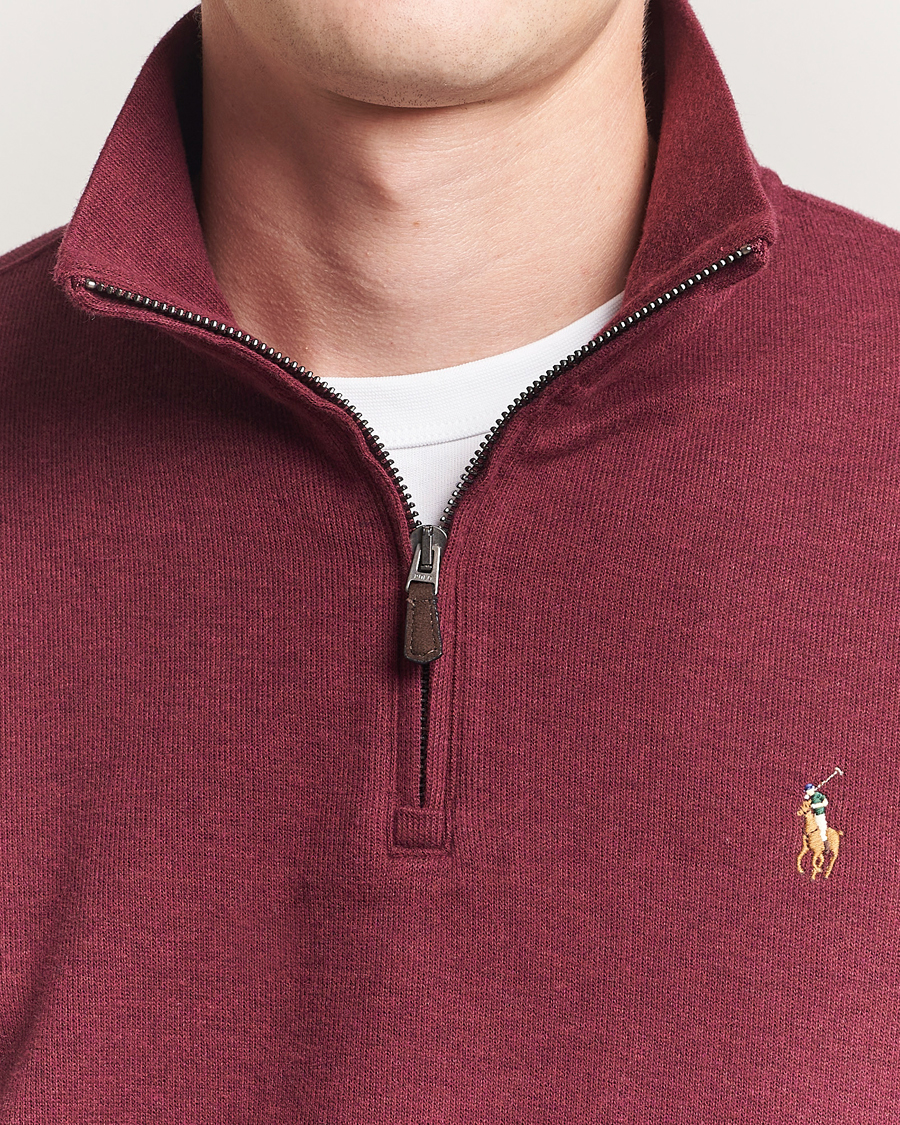 Herr | Tröjor | Polo Ralph Lauren | Double Knit Jaquard Half Zip Sweater Wine Heather