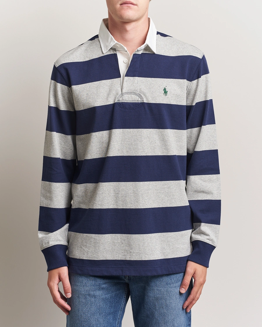 Herr | Tröjor | Polo Ralph Lauren | Jersey Striped Rugger Navy/Andover Heather