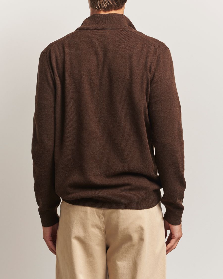 Herr | Tröjor | Polo Ralph Lauren | Merino Half-Zip Sweater Cacao Brown Heather