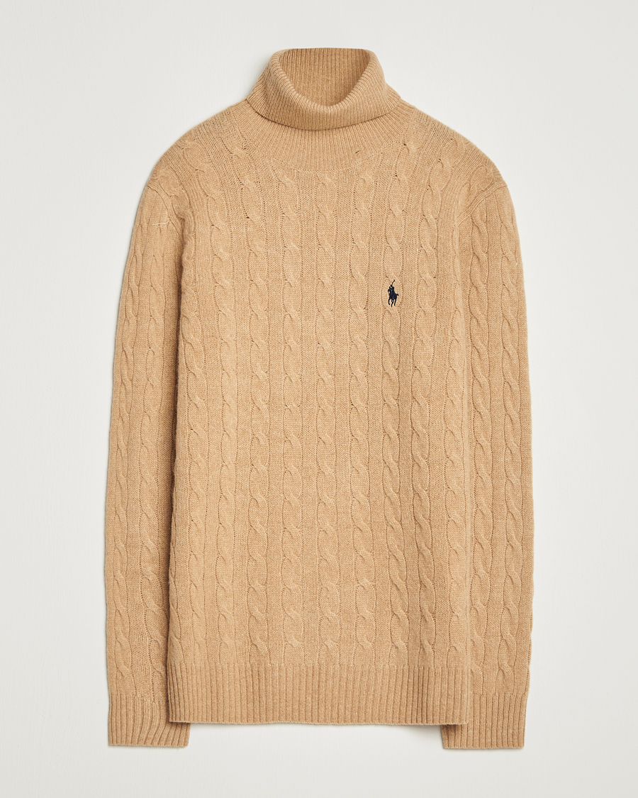 Herr | Tröjor | Polo Ralph Lauren | Wool/Cashmere Rollneck Camel Melange