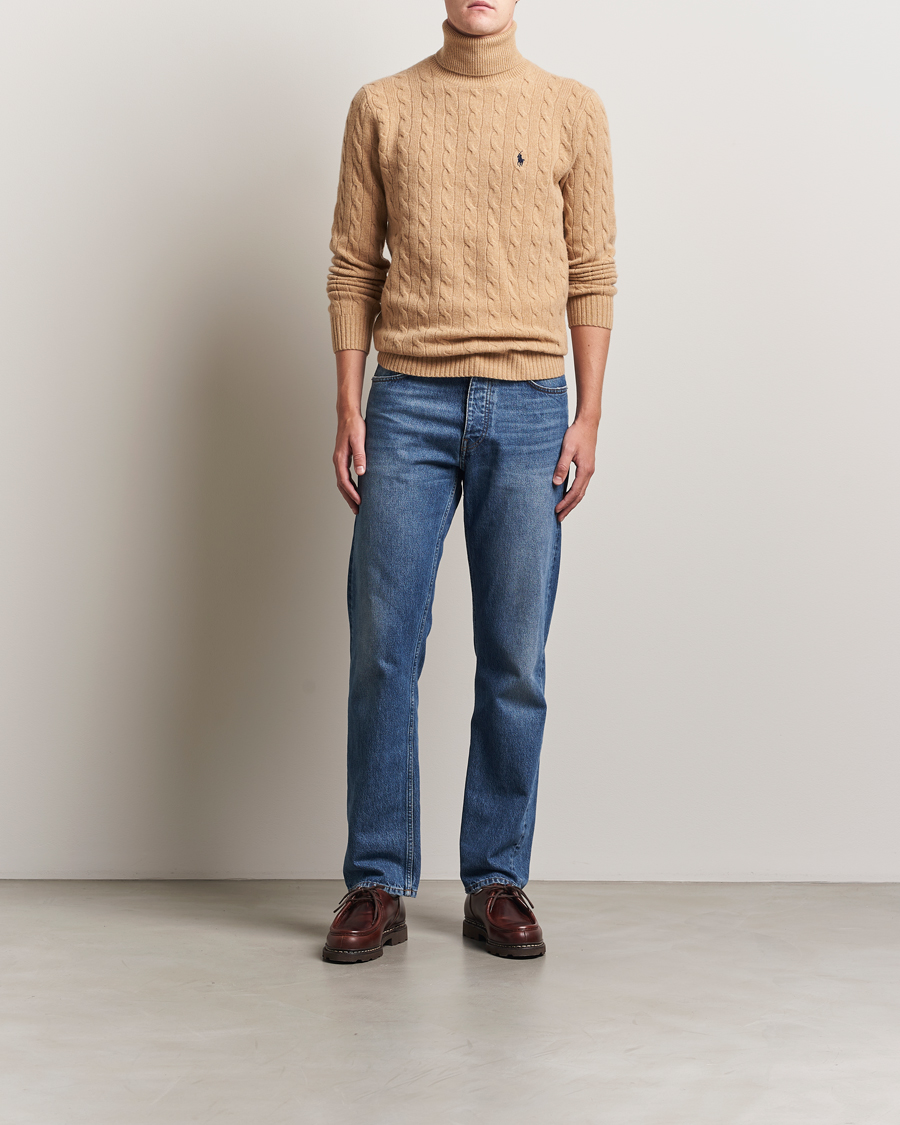 Herr | Tröjor | Polo Ralph Lauren | Wool/Cashmere Rollneck Camel Melange