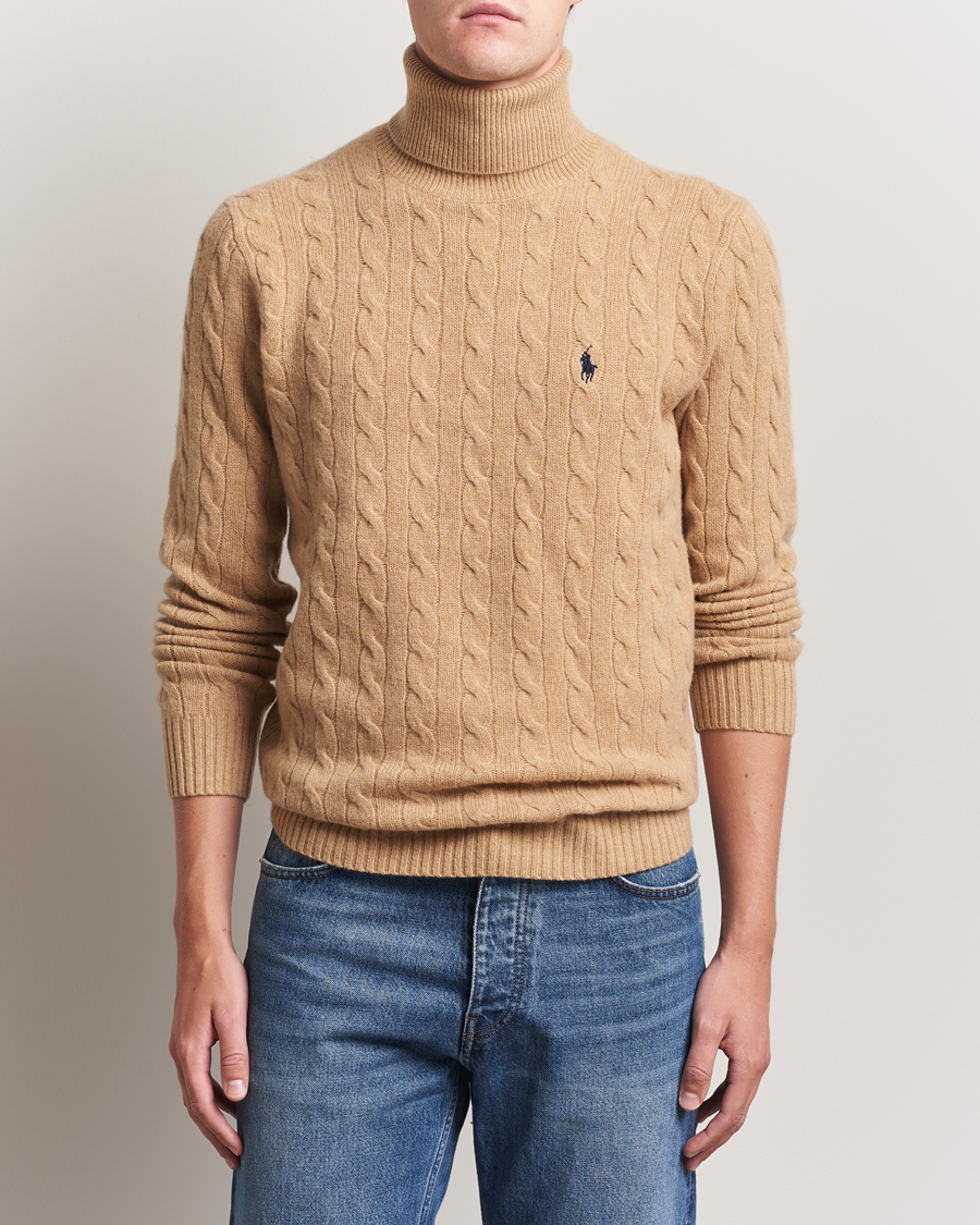 Herr | Tröjor | Polo Ralph Lauren | Wool/Cashmere Rollneck Camel Melange
