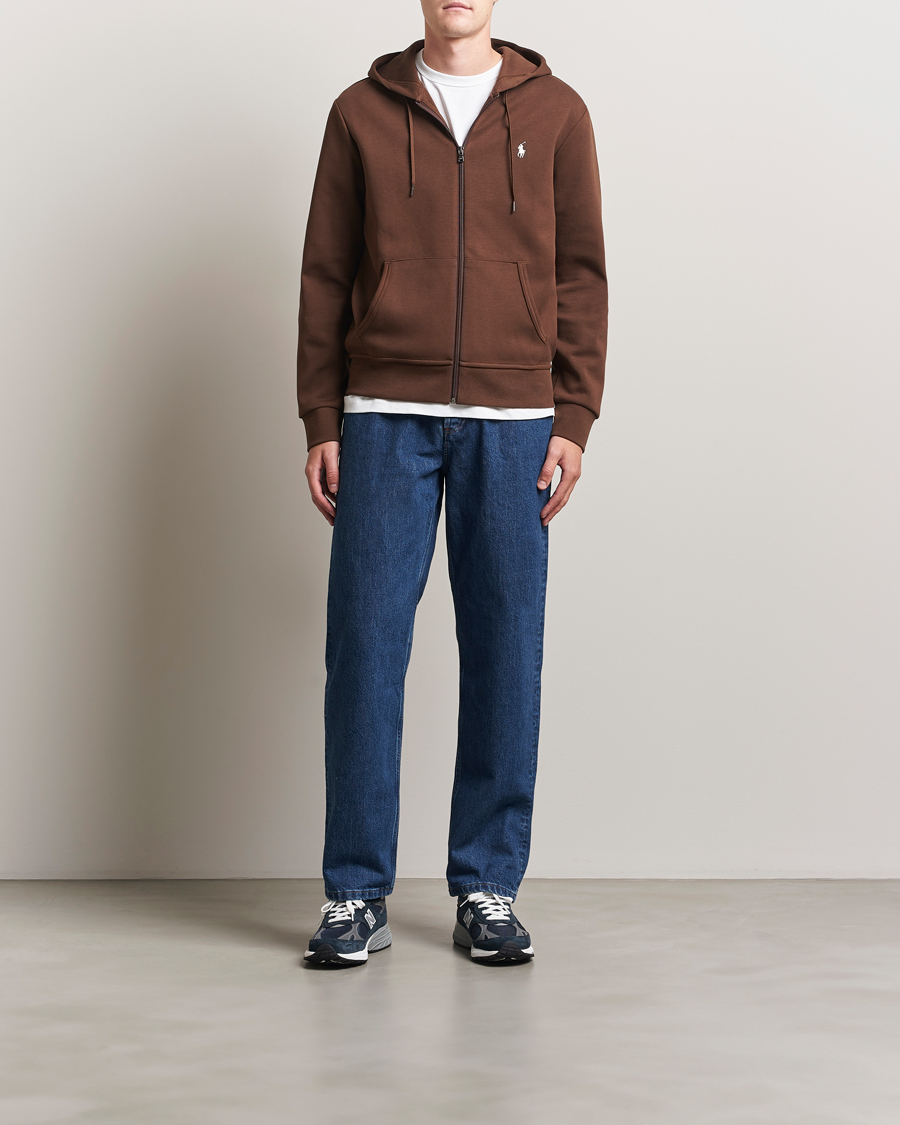 Herr | Tröjor | Polo Ralph Lauren | Double Knitted Full-Zip Hoodie Branch Brown