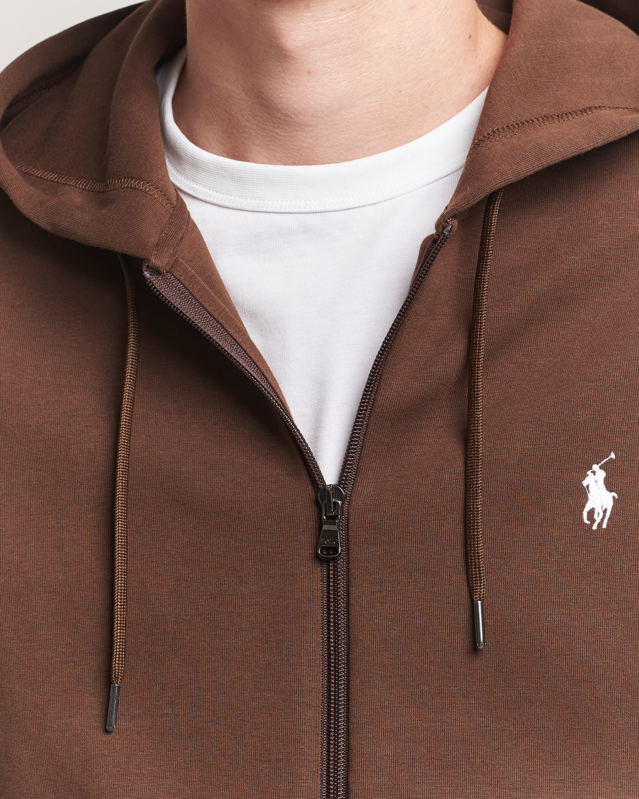 Herr | Tröjor | Polo Ralph Lauren | Double Knitted Full-Zip Hoodie Branch Brown
