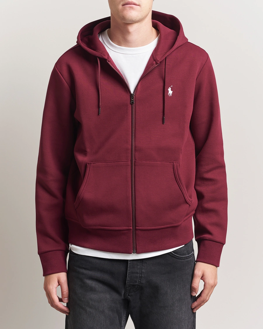 Herr | Tröjor | Polo Ralph Lauren | Double Knitted Full-Zip Hoodie Classic Wine