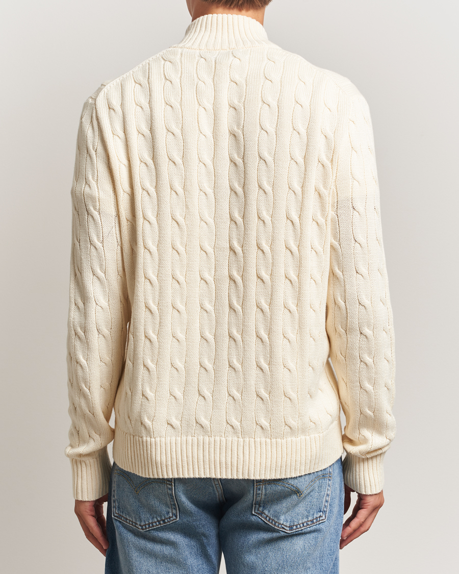 Herr | Tröjor | Polo Ralph Lauren | Cotton Cable Full Zip Andover Cream