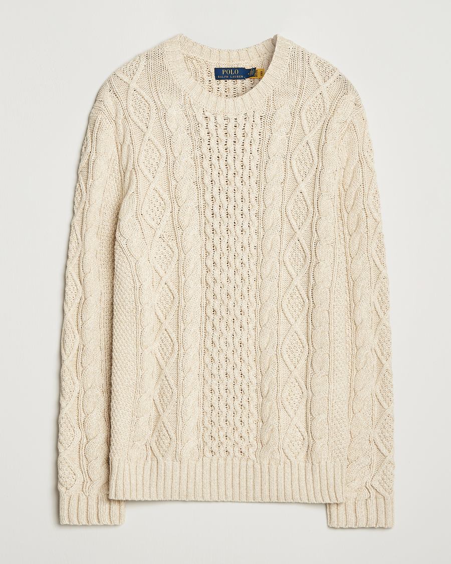 Herr | Tröjor | Polo Ralph Lauren | Cotton Marl Pullover Oatmeal