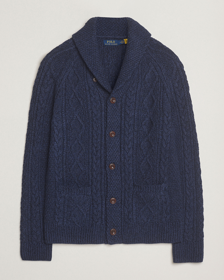 Herr | Tröjor | Polo Ralph Lauren | Cotton Shawl Cardigan Navy Heather