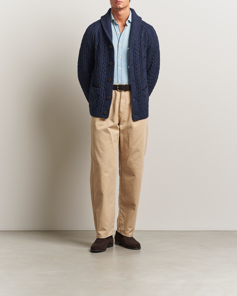 Herr | Tröjor | Polo Ralph Lauren | Cotton Shawl Cardigan Navy Heather