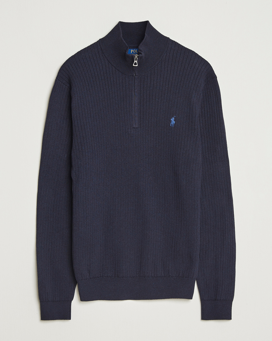 Herr | Tröjor | Polo Ralph Lauren | Cotton Half Zip Navy Heather