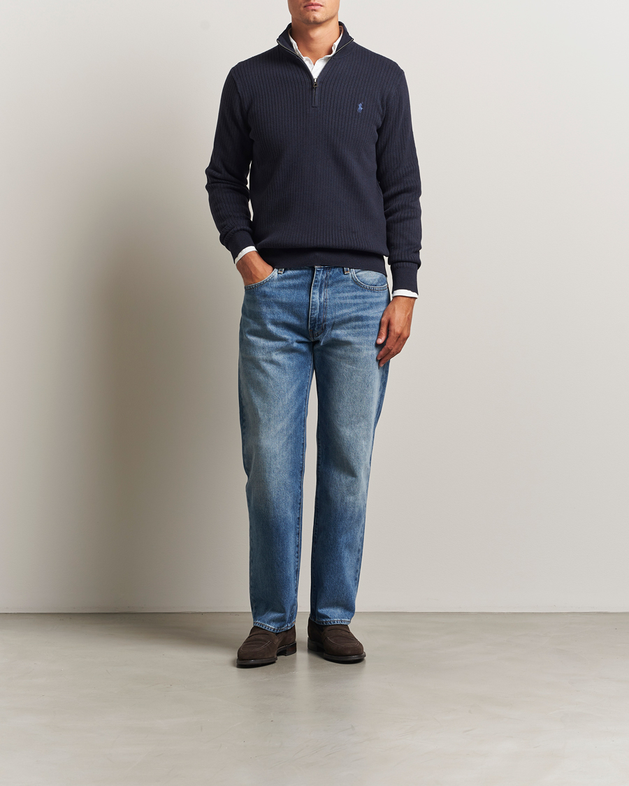 Herr | Tröjor | Polo Ralph Lauren | Cotton Half Zip Navy Heather