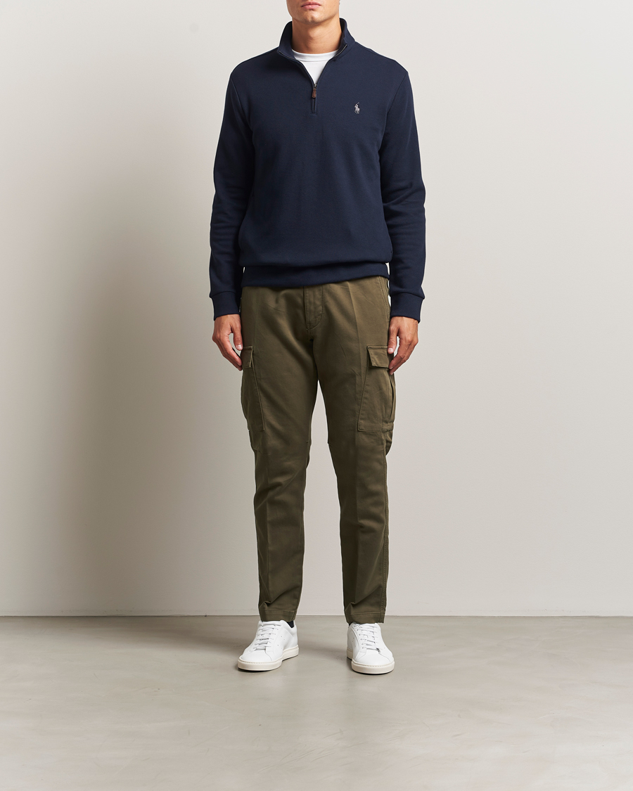 Herr | Tröjor | Polo Ralph Lauren | Double Knit Jaquard Half Zip Sweater Aviator Navy