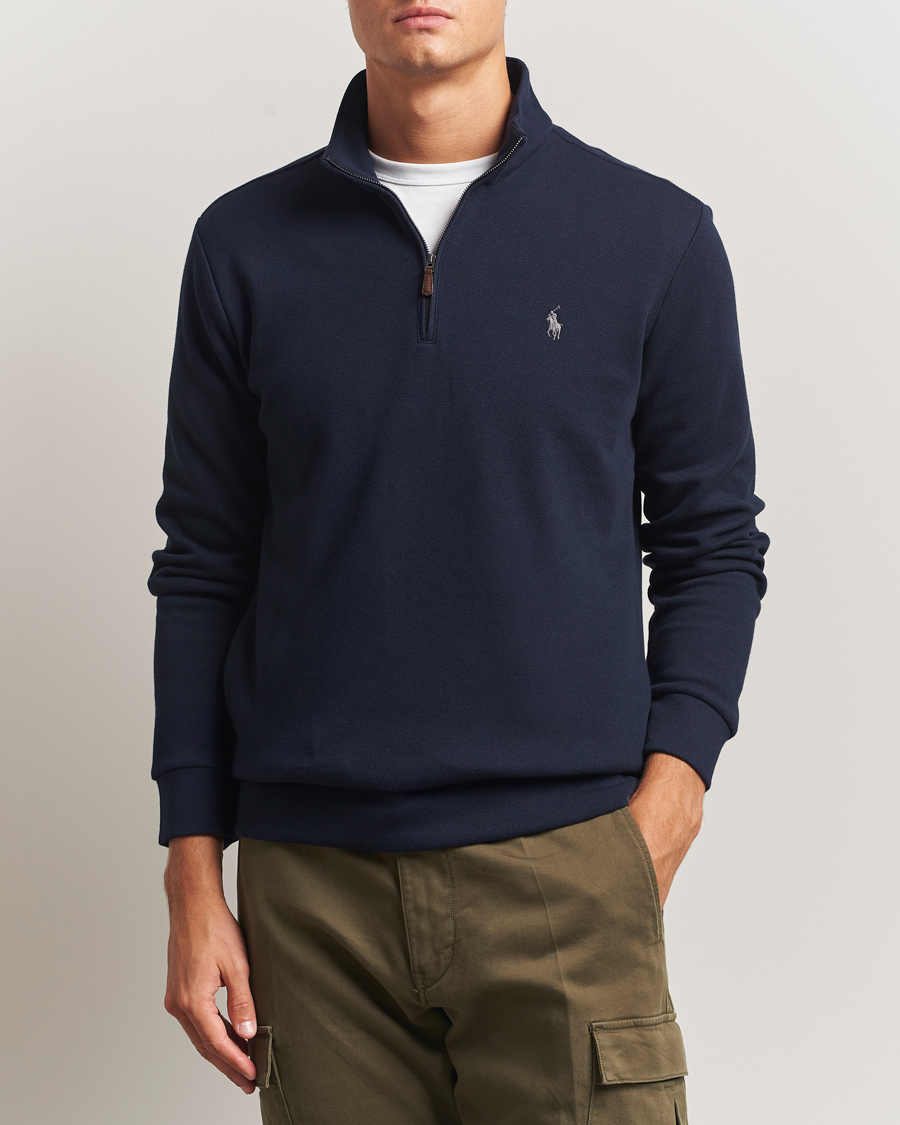 Herr | Tröjor | Polo Ralph Lauren | Double Knit Jaquard Half Zip Sweater Aviator Navy