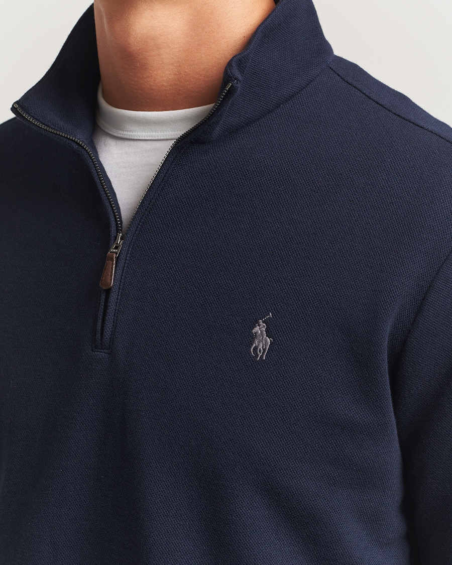Herr | Tröjor | Polo Ralph Lauren | Double Knit Jaquard Half Zip Sweater Aviator Navy