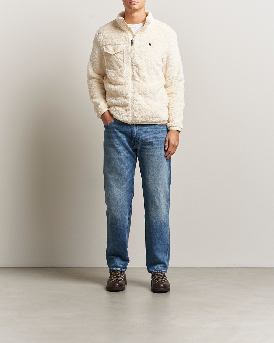 Herr | Tröjor | Polo Ralph Lauren | Curly Hi-Pile Full Zip Andover Cream