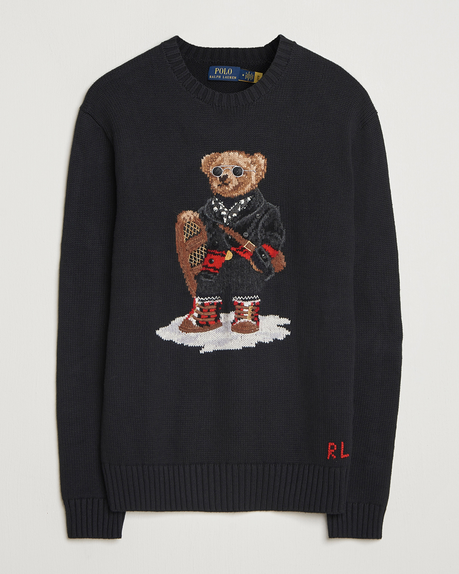 Herr | Tröjor | Polo Ralph Lauren | Holiday Bear Cotton Sweater Polo Black