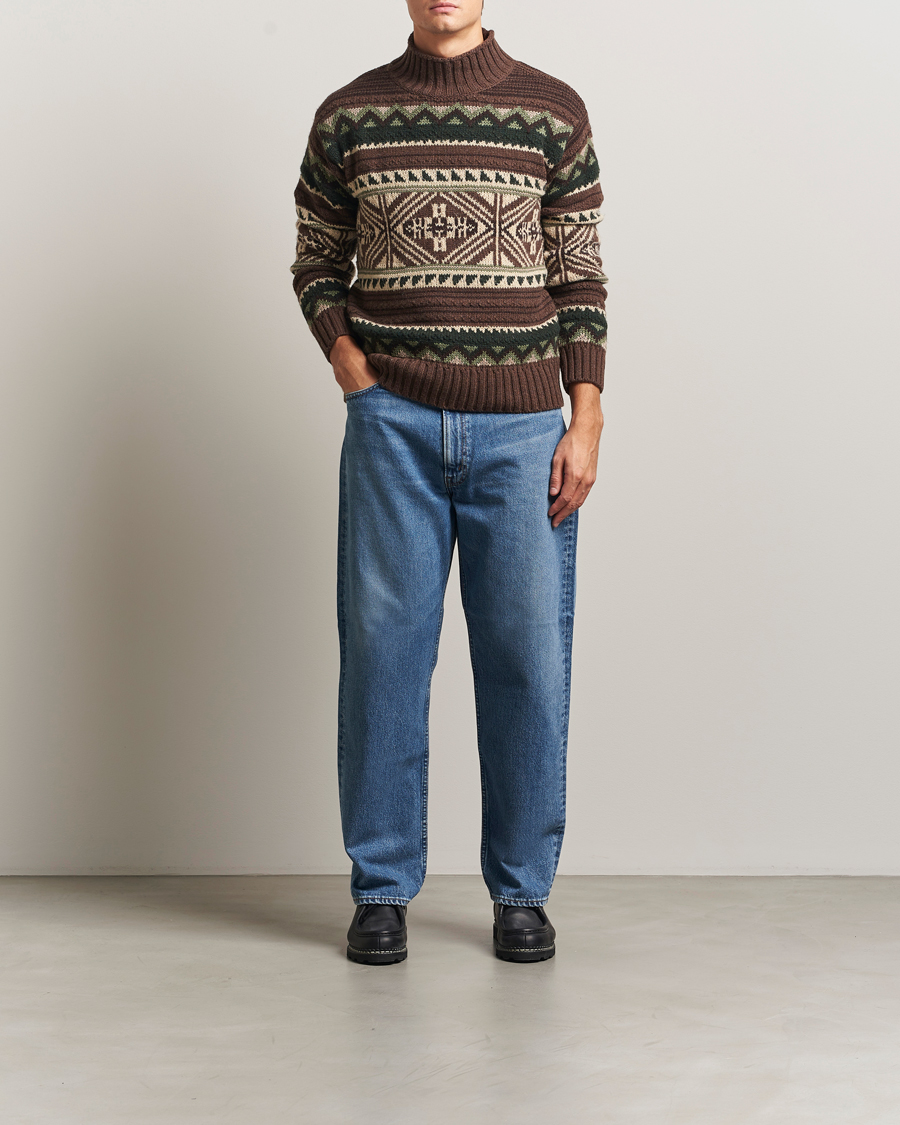 Herr | Tröjor | Polo Ralph Lauren | Wool Cotton Blend Sweater Brown Combo