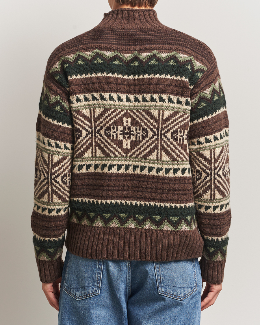 Herr | Tröjor | Polo Ralph Lauren | Wool Cotton Blend Sweater Brown Combo