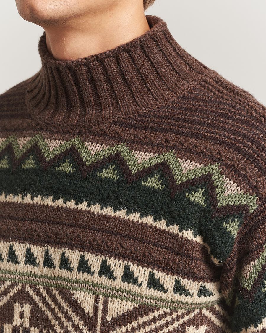 Herr | Tröjor | Polo Ralph Lauren | Wool Cotton Blend Sweater Brown Combo
