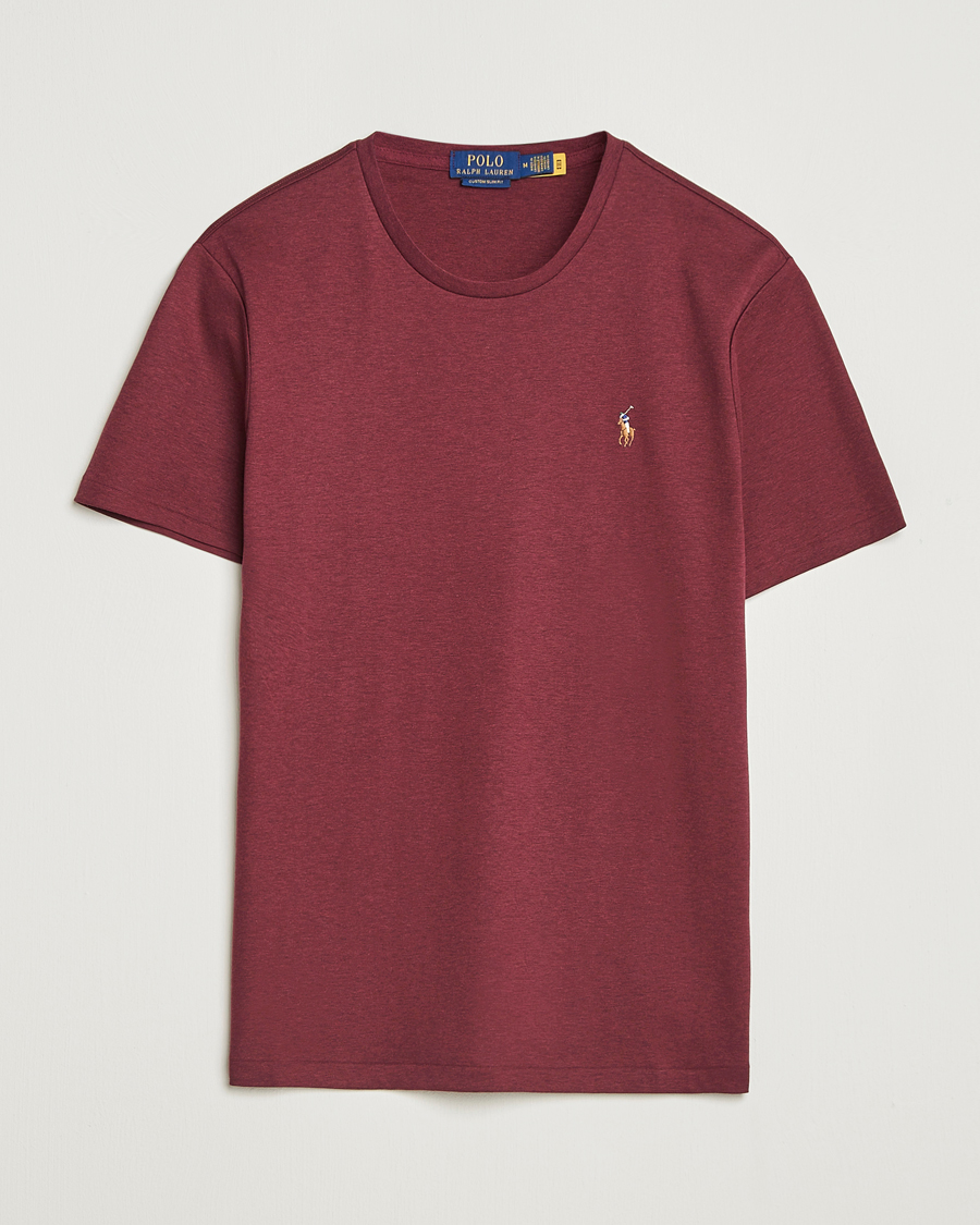 Herr | T-Shirts | Polo Ralph Lauren | Luxury Pima Cotton Crew Neck T-Shirt Wine Heather