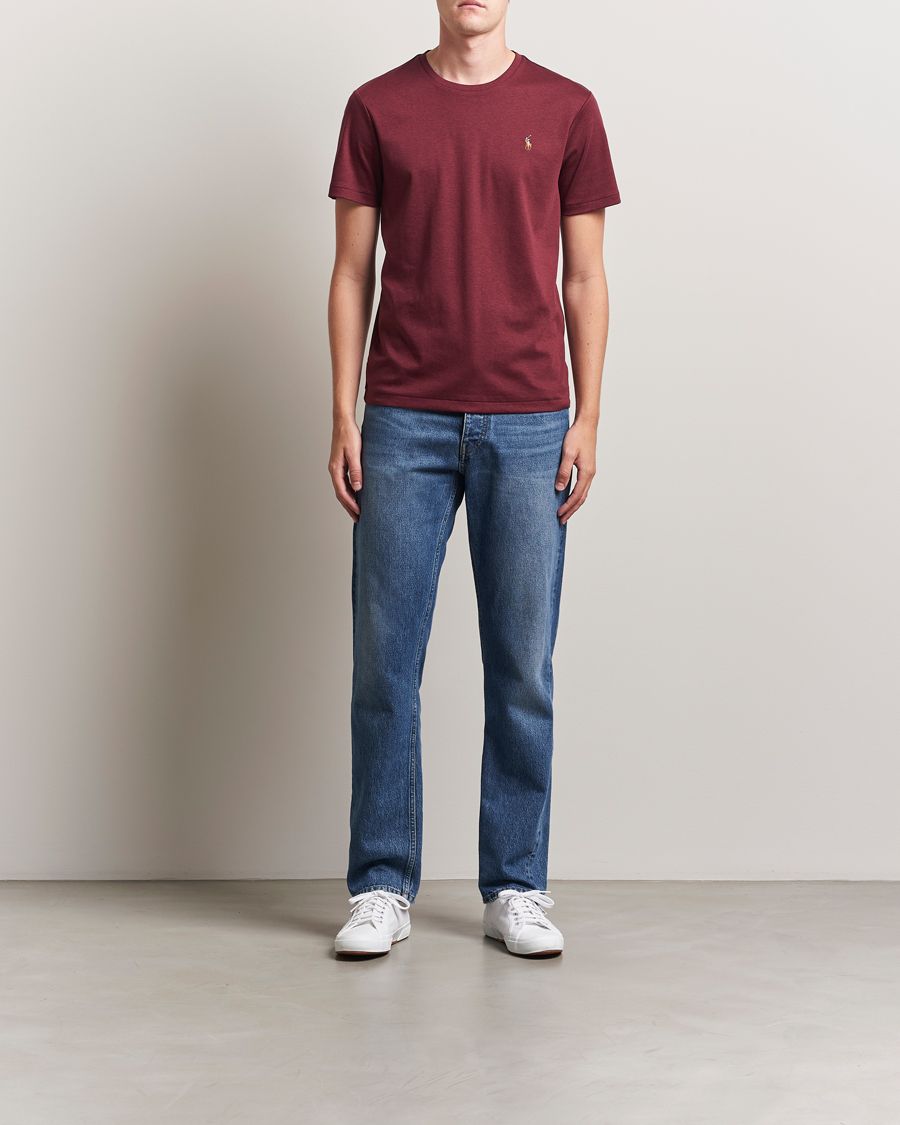 Herr | T-Shirts | Polo Ralph Lauren | Luxury Pima Cotton Crew Neck T-Shirt Wine Heather