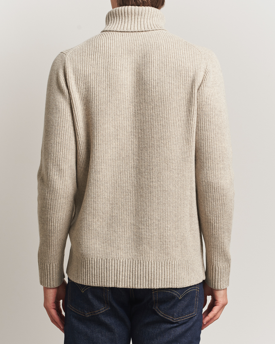 Herr | Tröjor | Charles Tyrwhitt | Chunky Merino Roll Neck Oatmeal