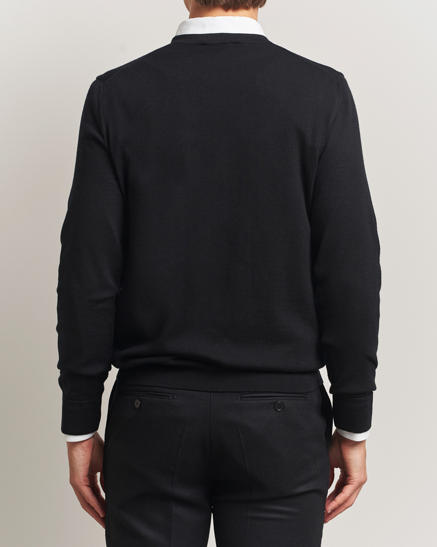 Herr | Tröjor | Charles Tyrwhitt | Pure Merino V-Neck Jumper Black