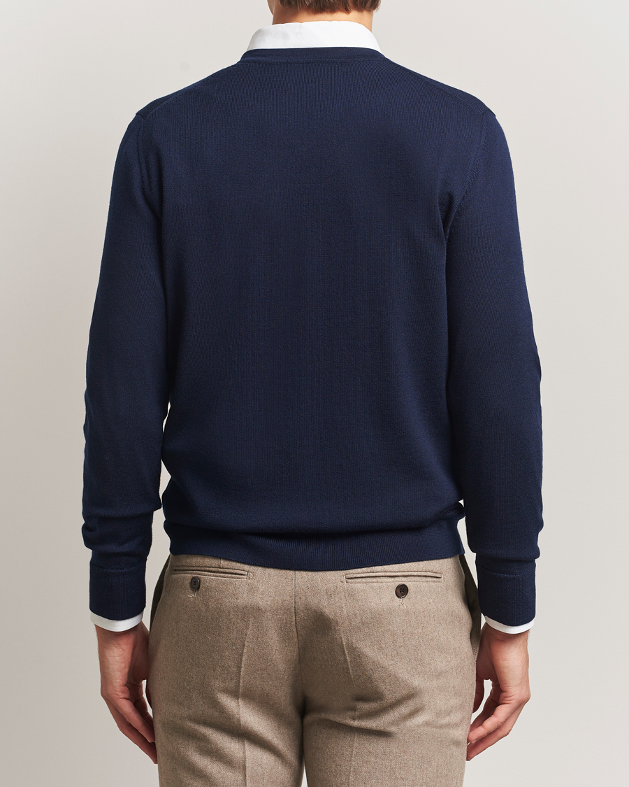 Herr | Tröjor | Charles Tyrwhitt | Pure Merino V-Neck Jumper Navy