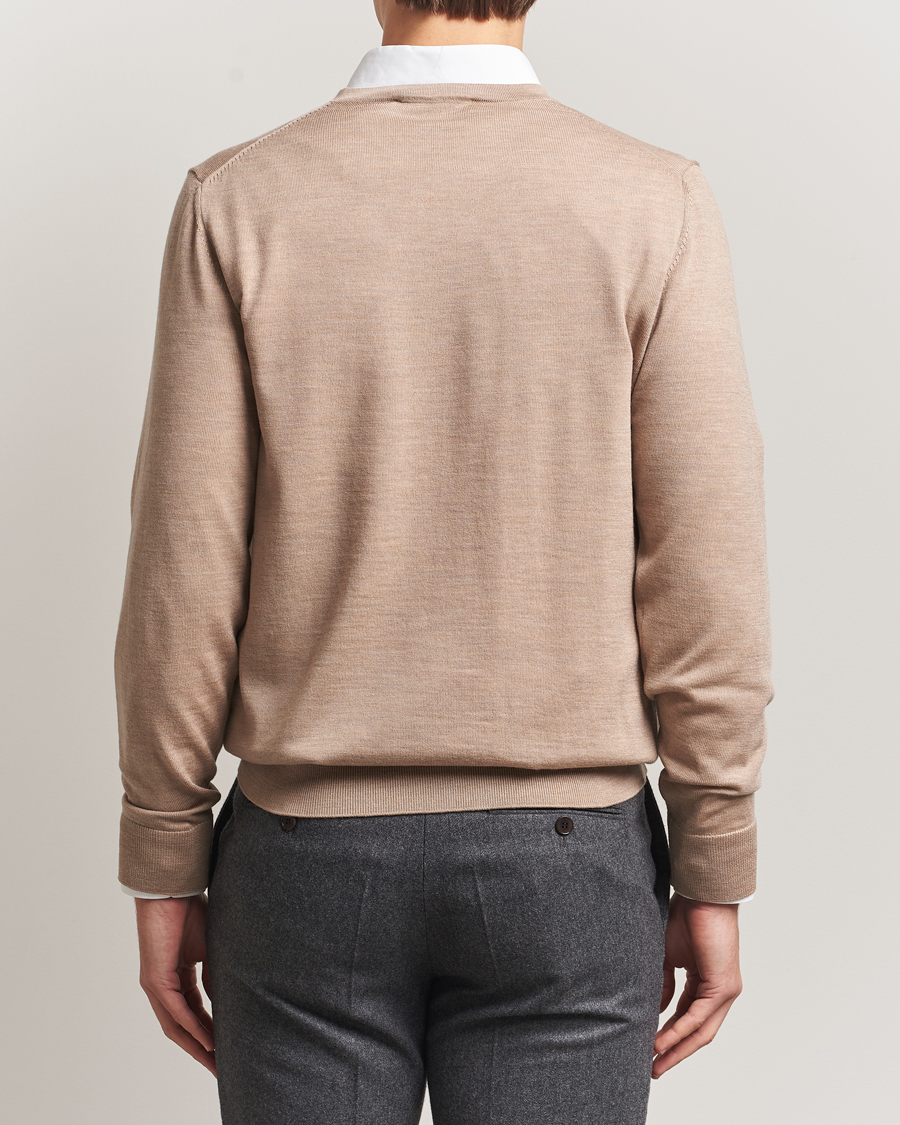 Herr | Tröjor | Charles Tyrwhitt | Pure Merino V-Neck Jumper Oatmeal