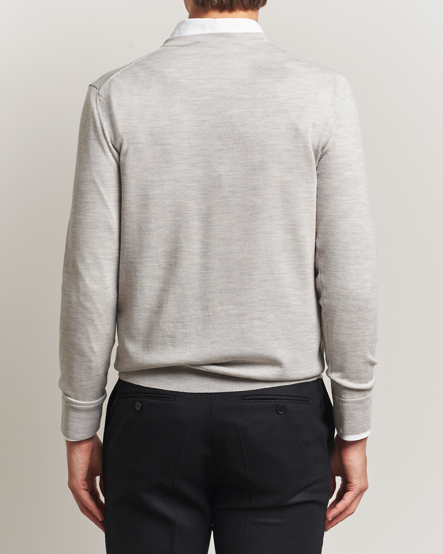 Herr | Tröjor | Charles Tyrwhitt | Pure Merino V-Neck Jumper Silver Grey