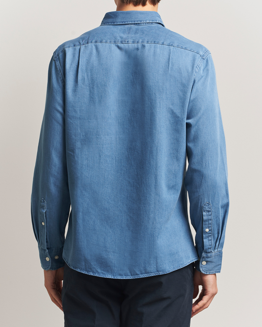 Herr | Skjortor | Charles Tyrwhitt | Slim Fit Button Down Denim Shirt Ocean Blue