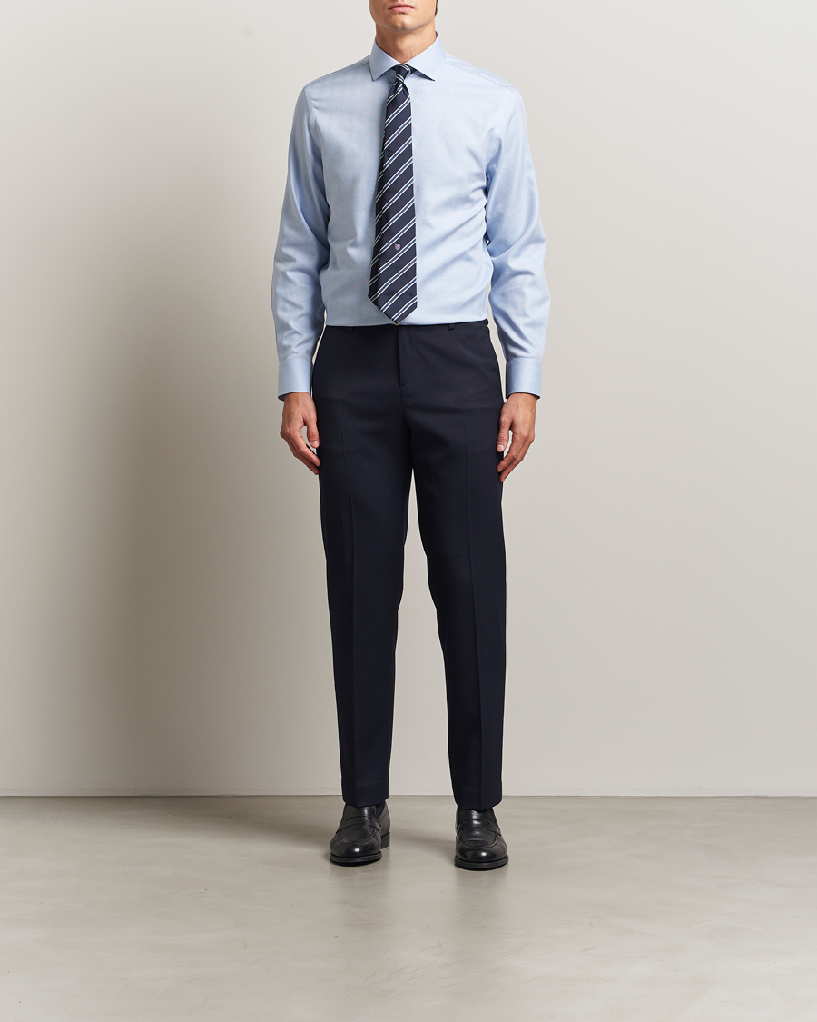 Herr | Skjortor | Charles Tyrwhitt | Slim Fit Non Iron Herringbone Cut Away Shirt Sky