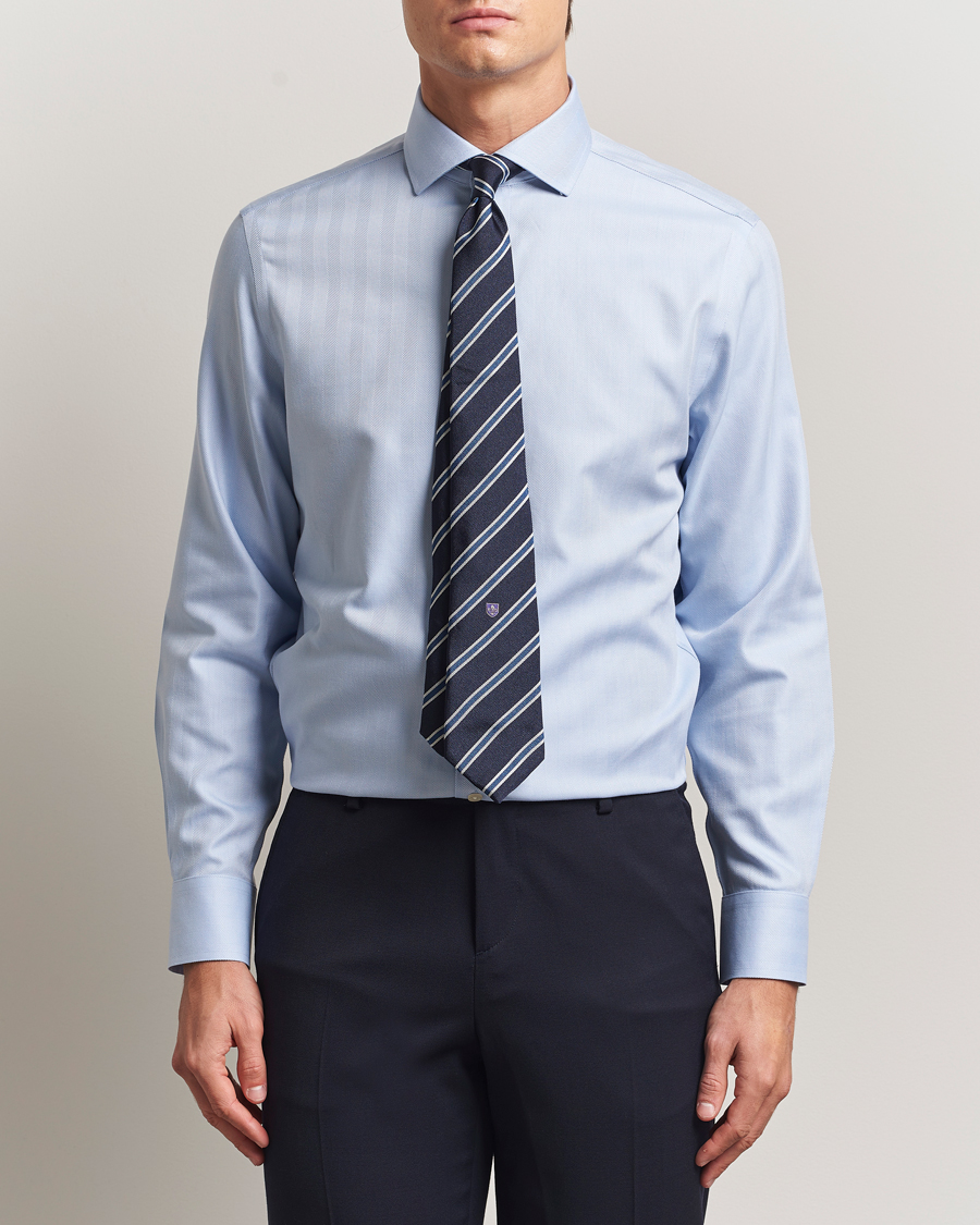 Herr | Skjortor | Charles Tyrwhitt | Slim Fit Non Iron Herringbone Cut Away Shirt Sky