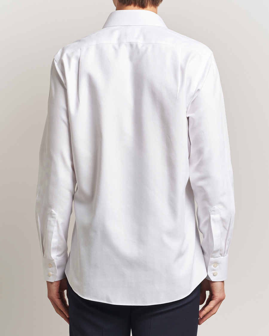 Herr | Skjortor | Charles Tyrwhitt | Slim Fit Non Iron Herringbone Cut Away Shirt White