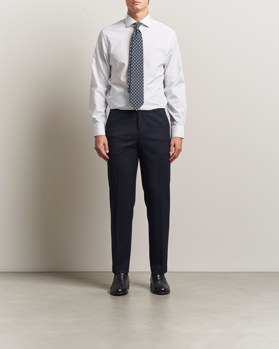 Herr | Skjortor | Charles Tyrwhitt | Slim Fit Non Iron Poplin Check Shirt Ice Blue
