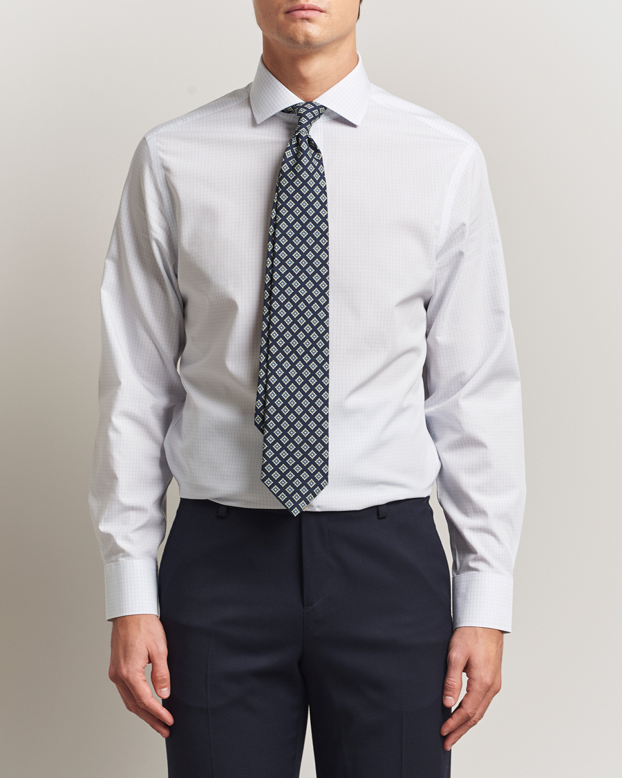 Herr | Skjortor | Charles Tyrwhitt | Slim Fit Non Iron Poplin Check Shirt Ice Blue