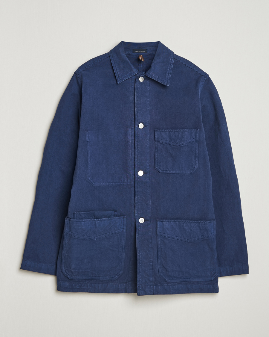 Herr | Jackor | Drake's | Duck Cotton Canvas Chore Coat Navy