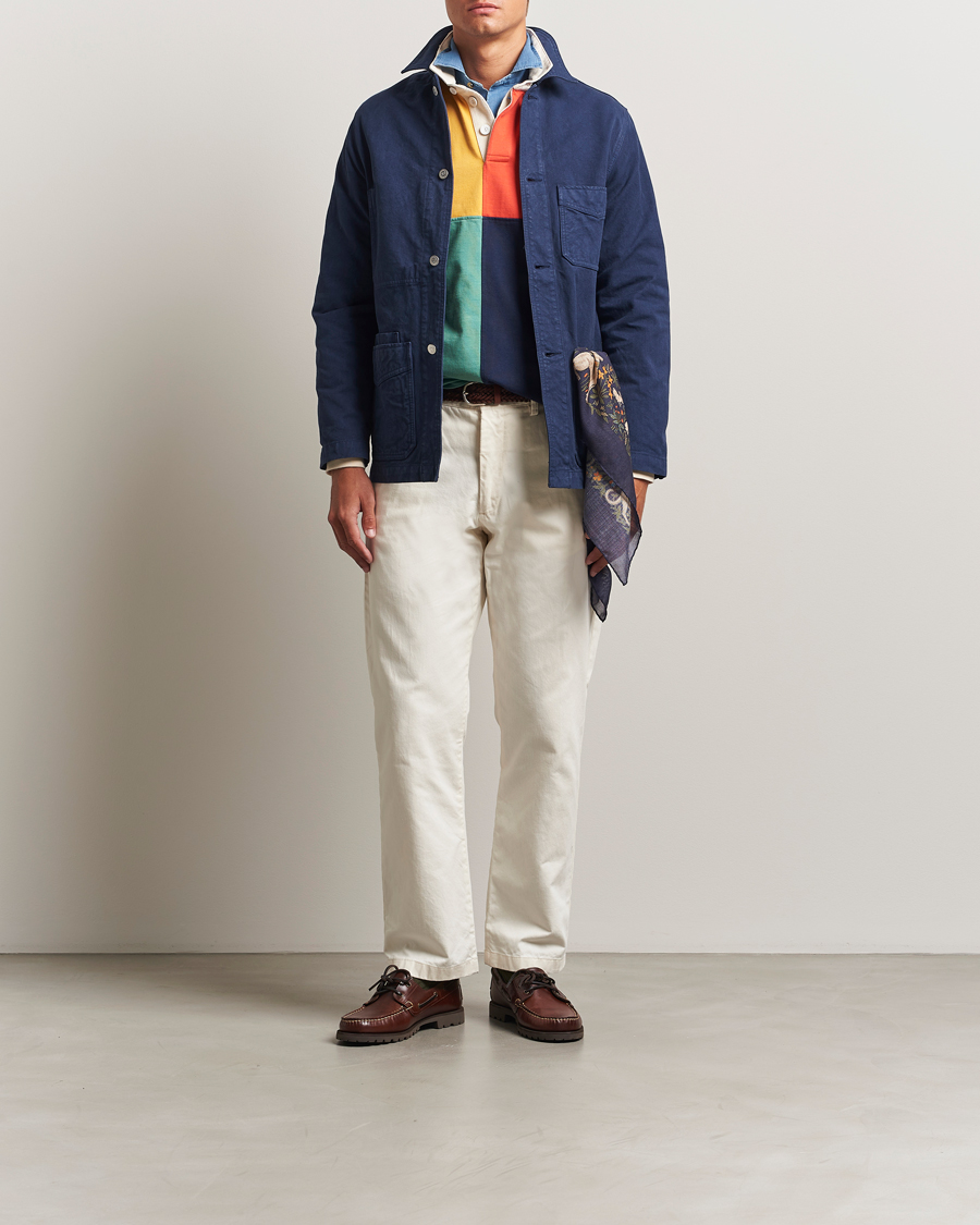 Herr | Jackor | Drake's | Duck Cotton Canvas Chore Coat Navy