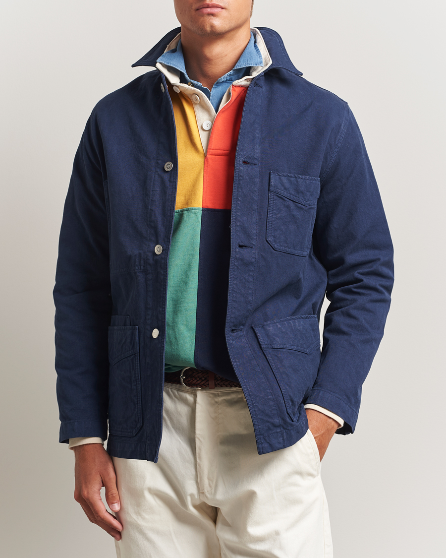 Herr | Jackor | Drake's | Duck Cotton Canvas Chore Coat Navy