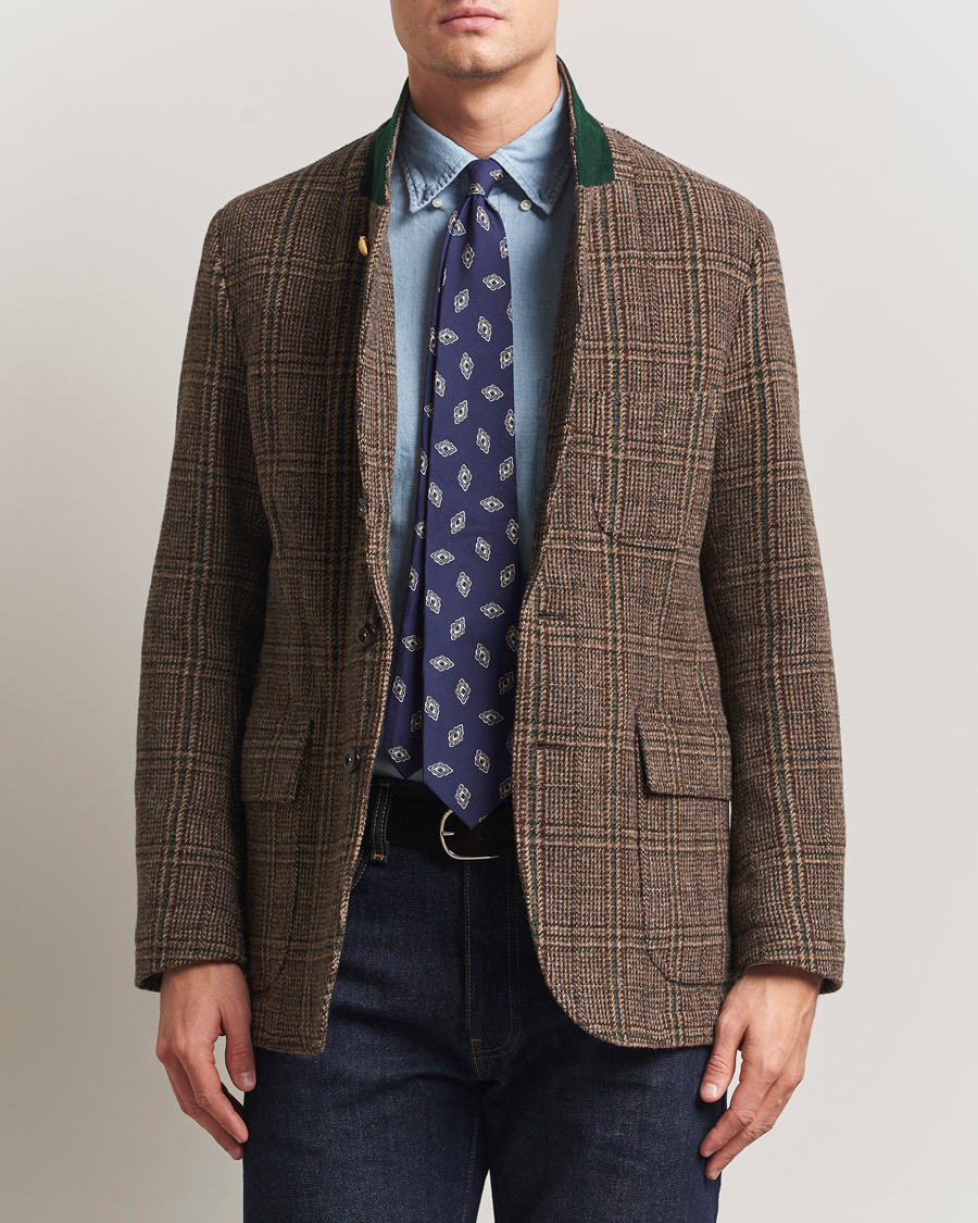Herr | Kavajer | Drake's | MKVII Harris Tweed Blazer Brown