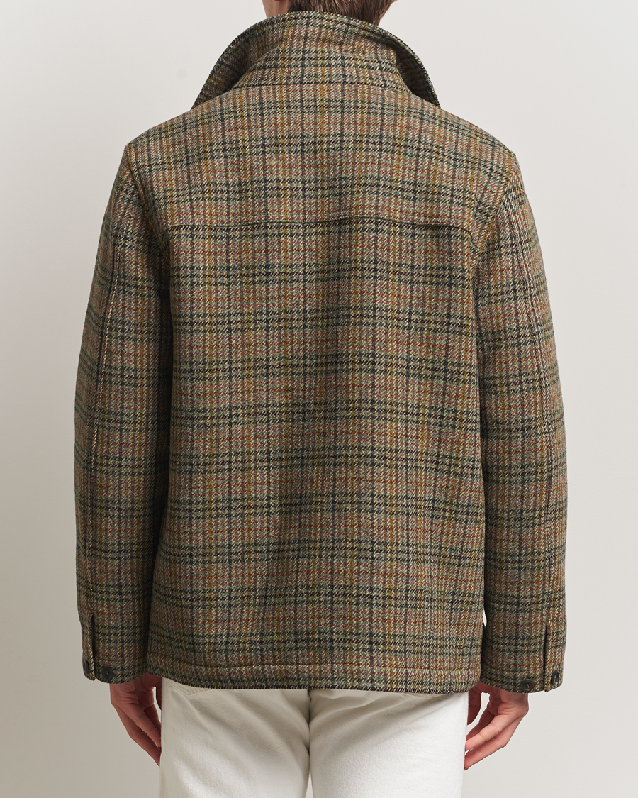 Herr | Jackor | Drake's | Check Tweed Donkey Chore Green