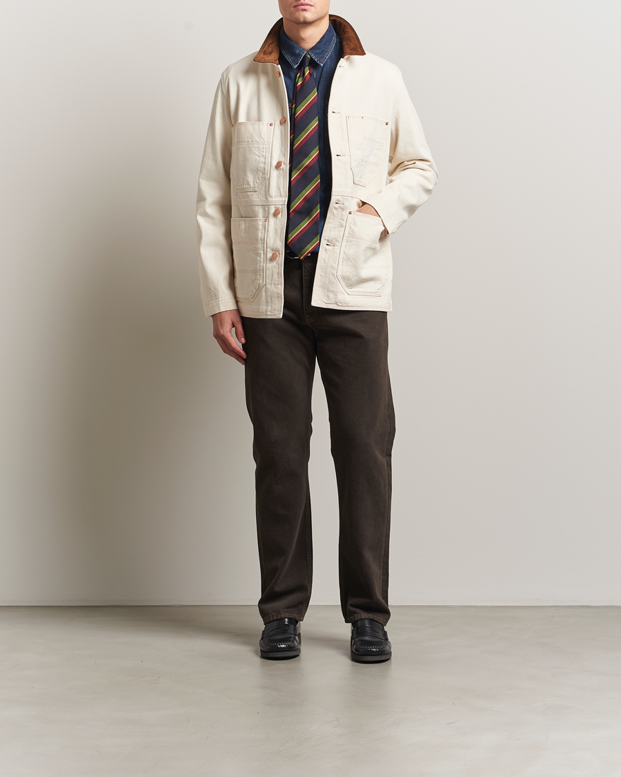 Herr | Jackor | Drake's | Denim Welder Jacket Ecru