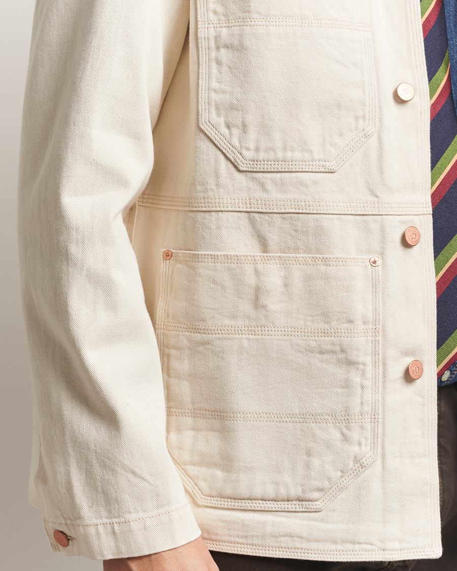 Herr | Jackor | Drake's | Denim Welder Jacket Ecru