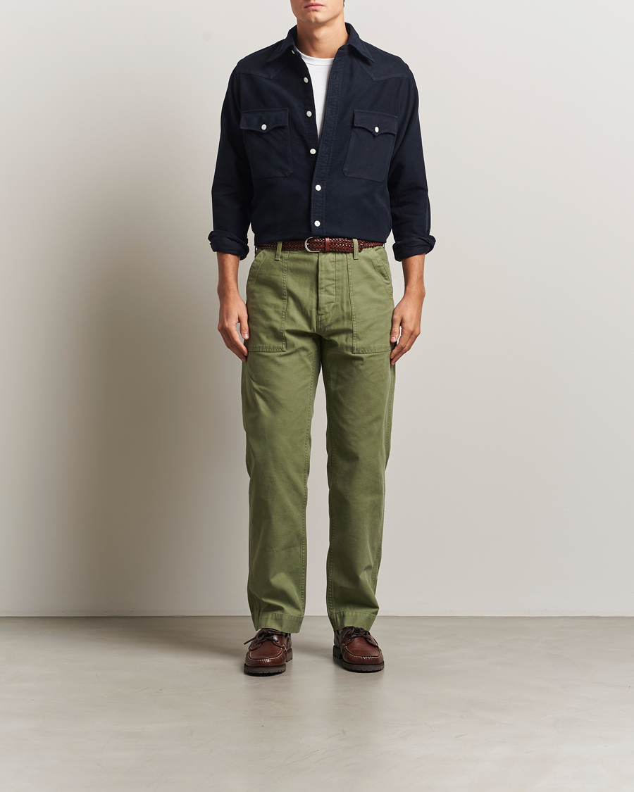Herr | Skjortor | Drake's | Moleskine Western Shirt Navy